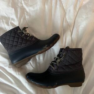 Sperry Saltwater Duck Boot Size Women's 7.5 Grey with Dark Grey Sole